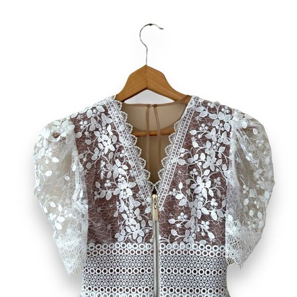 Bronx and Banco Megan Mini Dress in Blanc Lace Bridal Extra Small Women’s - Picture 10 of 12